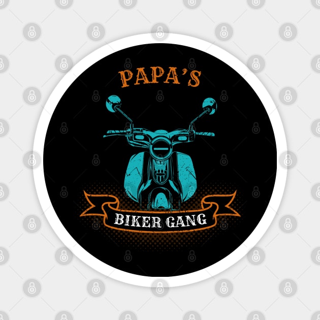 Papa's Biker Gang Father's Day Magnet by DwiRetnoArt99